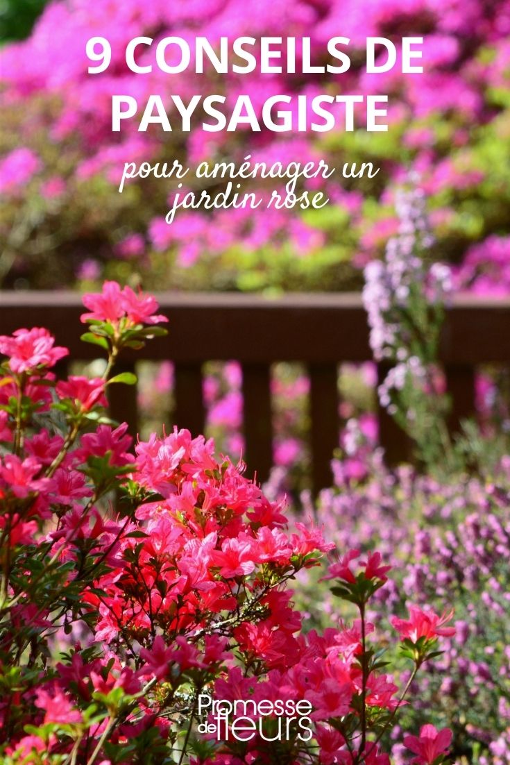 diseño y creación de un jardín en tonos rosados