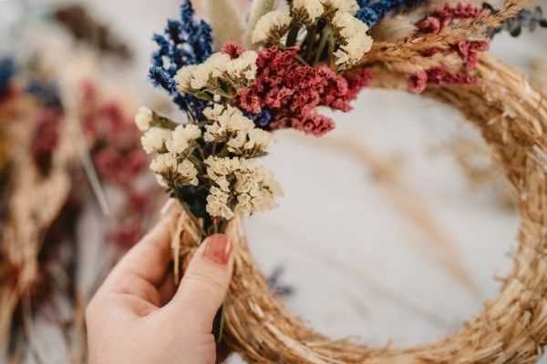 Hacer una corona de flores secas