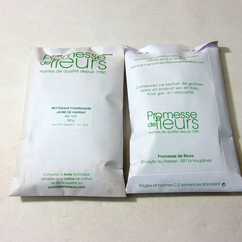 Ejemplo de ejemplar de Remolacha forrajera Amarilla Vauriac saco de 4000 semillas (100g) tal y como se entrega