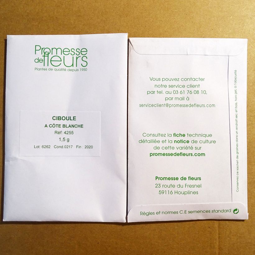 Ejemplo de ejemplar de Cebolleta - Cebolla blanca saco de 720 semillas (1.5g) tal y como se entrega