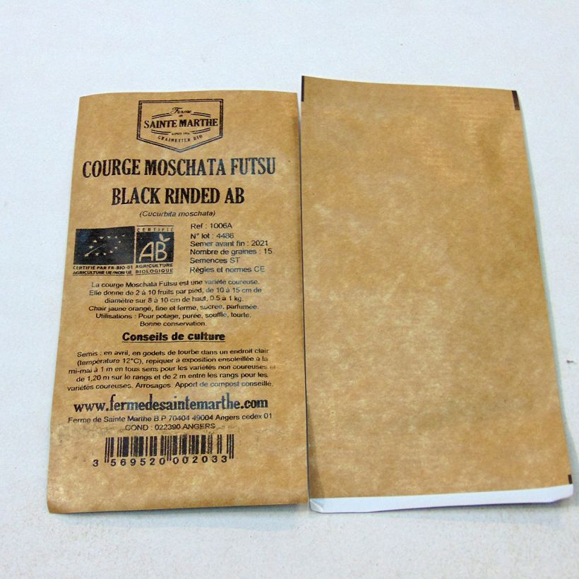 Ejemplo de ejemplar de Calabacita amarilla Futsu Black Rinded saco de 20 semillas (1g) tal y como se entrega