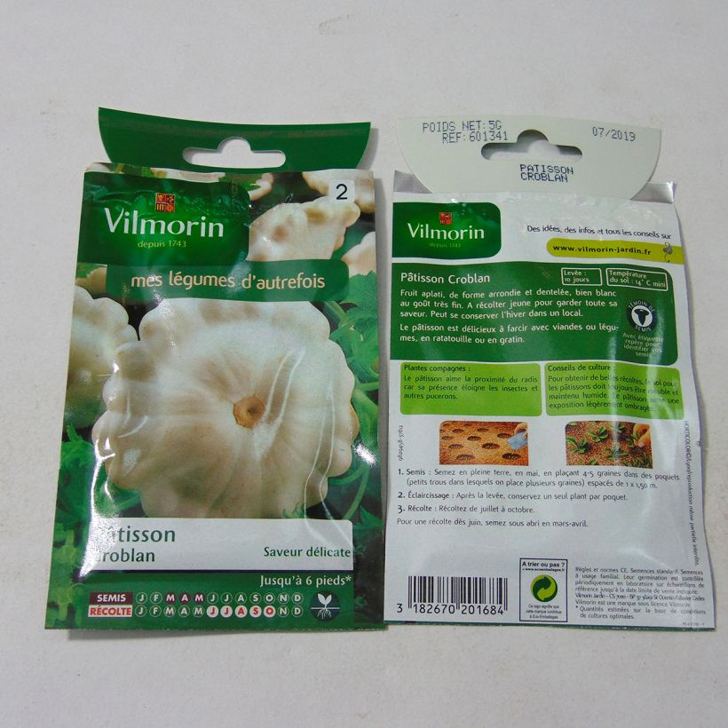 Ejemplo de ejemplar de Calabaza bonetera Croblan saco de 30 semillas (5g) tal y como se entrega