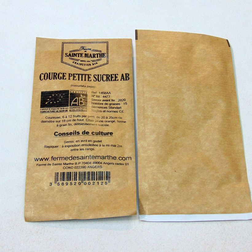 Ejemplo de ejemplar de Calabacín Petite sucrée saco de 15 semillas (2g) tal y como se entrega