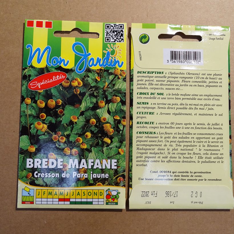 Ejemplo de ejemplar de Jambú - Spilanthes oleracea saco de 600 semillas (0,2g) tal y como se entrega