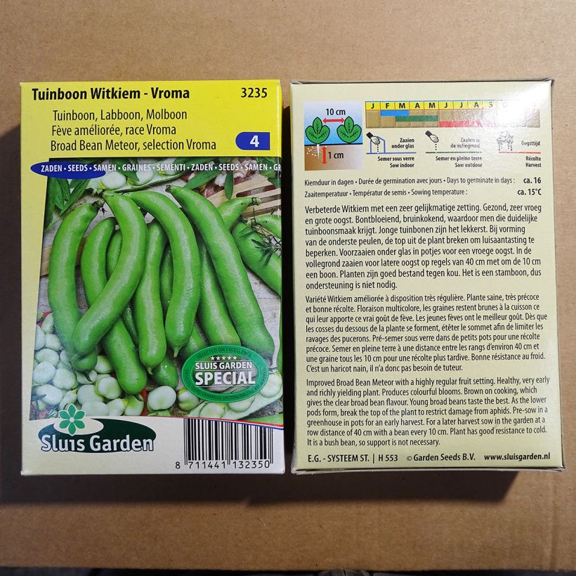 Ejemplo de ejemplar de Haba Witkiem Vroma saco de 40 semillas (75g) tal y como se entrega