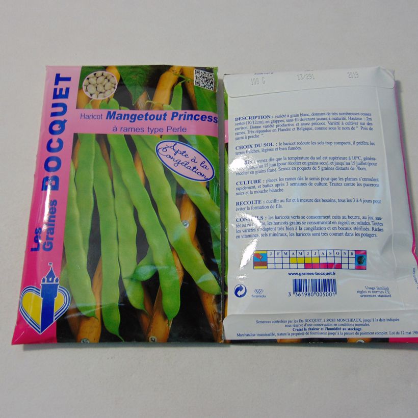Ejemplo de ejemplar de Judía de enrame Princess saco de 200 semillas (100g) tal y como se entrega