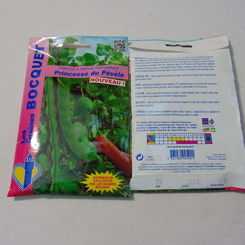 Ejemplo de ejemplar de Judía de enrame Princesse du Pévèle saco de 180 semillas (90g) tal y como se entrega