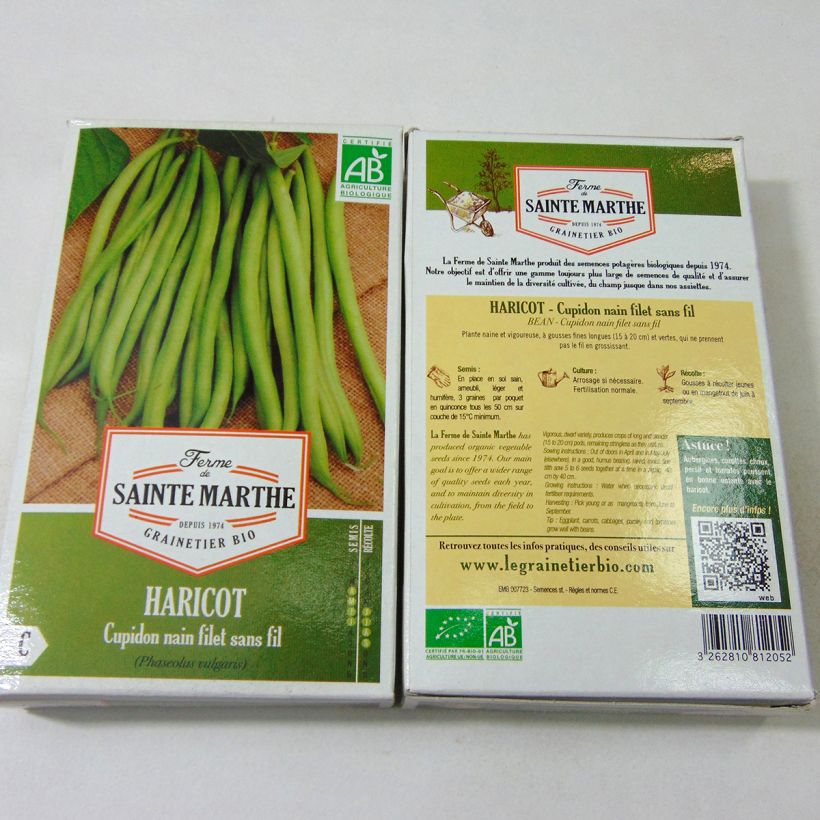 Ejemplo de ejemplar de Judía enana Cupidon Bio - Ferme de Sainte Marthe saco de 160 semillas (80g) tal y como se entrega