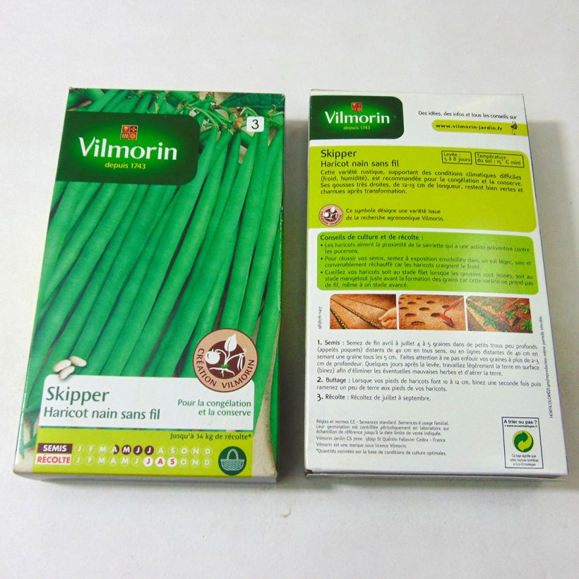 Ejemplo de ejemplar de Judía enana Skipper saco de 400 semillas (200g) tal y como se entrega