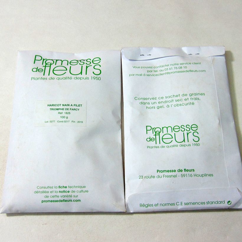 Ejemplo de ejemplar de Judía enana Triomphe de Farcy saco de 250 semillas (100g) tal y como se entrega
