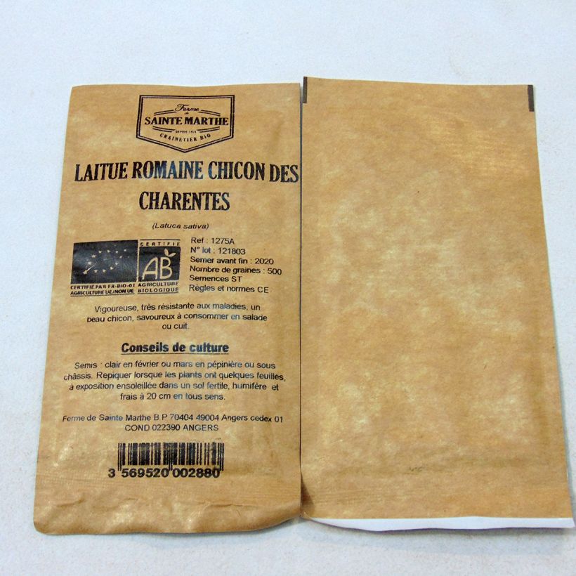 Ejemplo de ejemplar de Lechugas Chicon des Charentes saco de 500 semillas tal y como se entrega