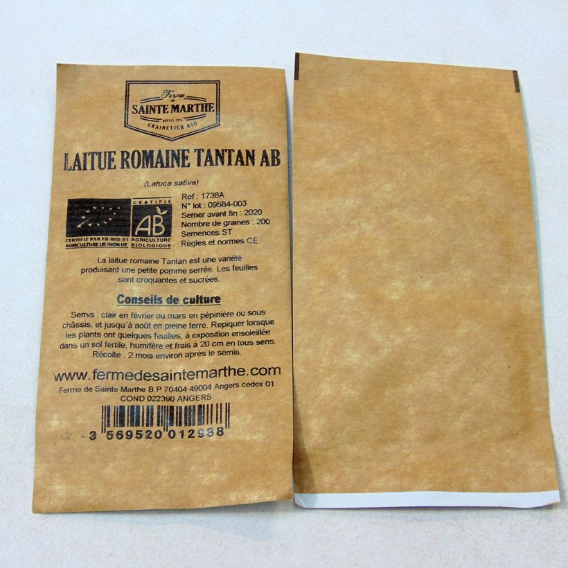 Ejemplo de ejemplar de Lechugas Tantan Bio - Ferme de Sainte Marthe saco de 200 semillas tal y como se entrega