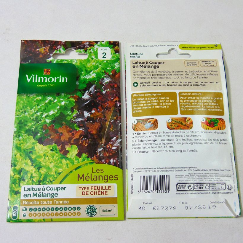 Ejemplo de ejemplar de Lechugas MIX - Vilmorin saco de 4000 semillas (4g) tal y como se entrega