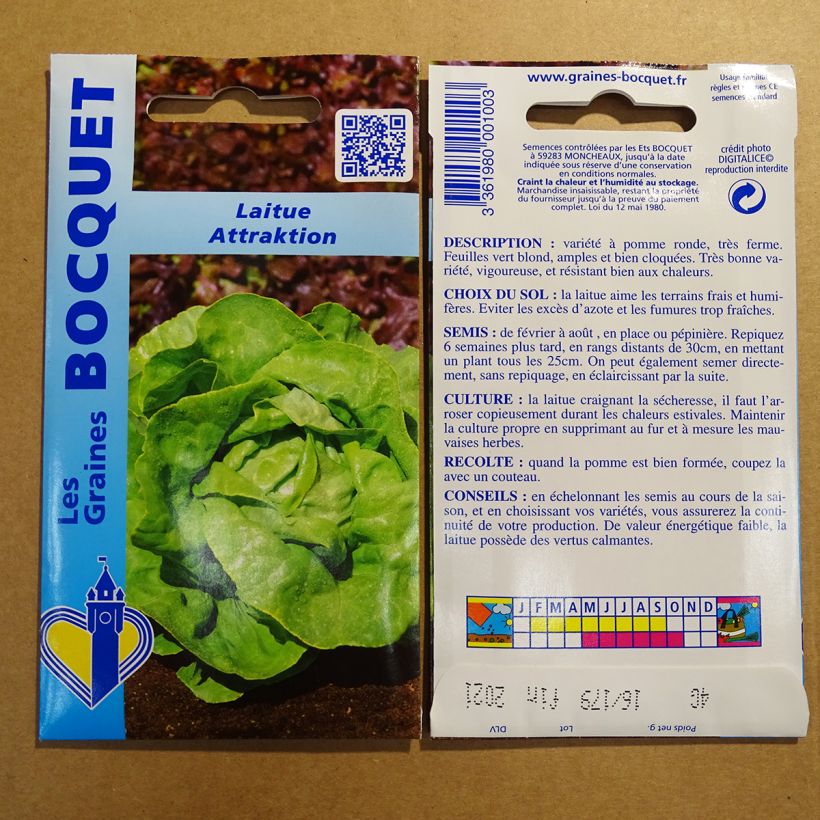 Ejemplo de ejemplar de Lechuga Capitata Attraktion saco de 3200 semillas (4g) tal y como se entrega