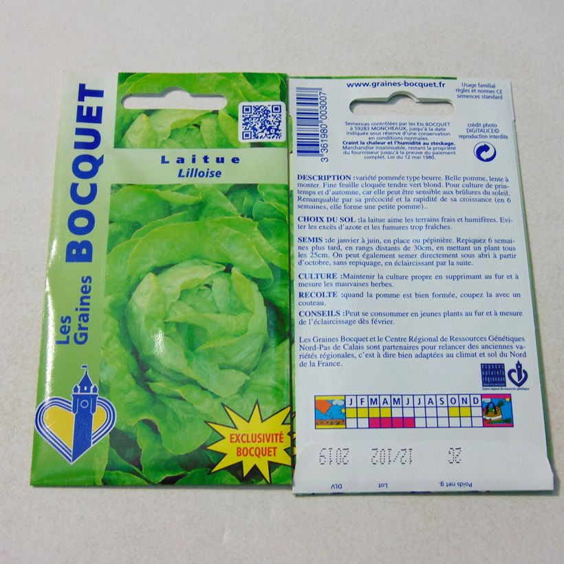 Ejemplo de ejemplar de Lechuga Lilloise saco de 1600 semillas (2g) tal y como se entrega