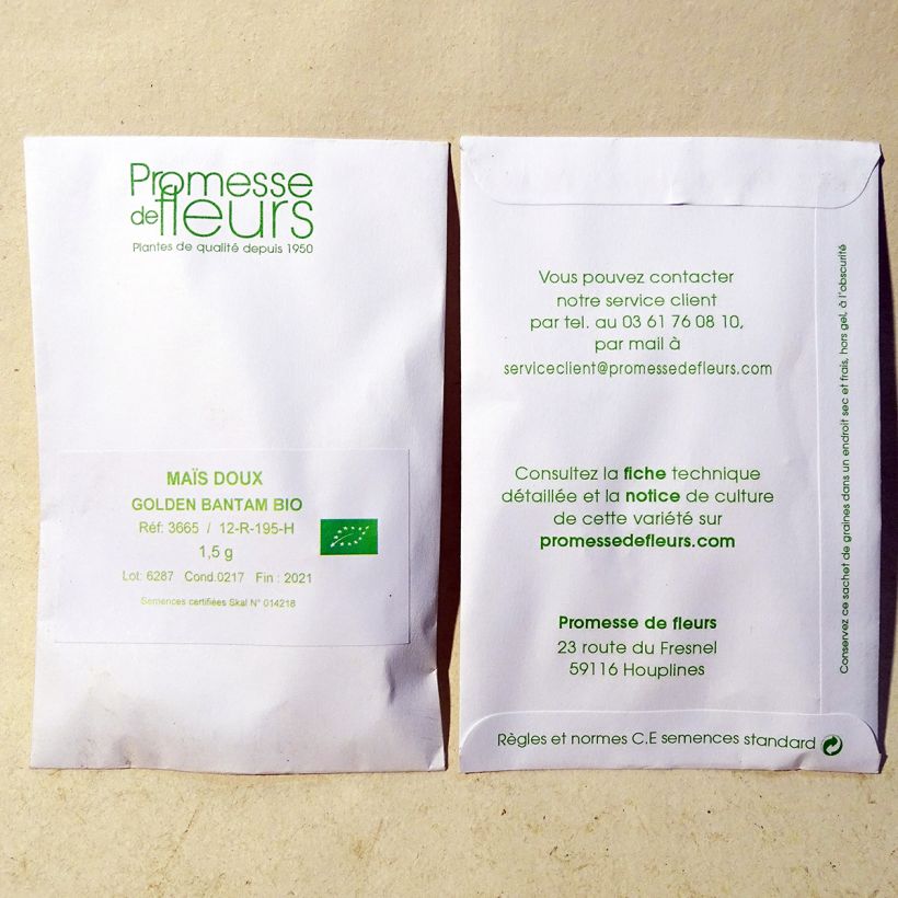 Ejemplo de ejemplar de Maíz dulce Golden Bantam - BIO saco de 20 ? 30 semillas (5g) tal y como se entrega