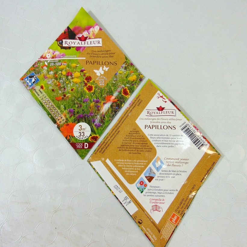 Ejemplo de ejemplar de Mélange pour attirer les papillons - Sachet 3 m2 Graines tal y como se entrega
