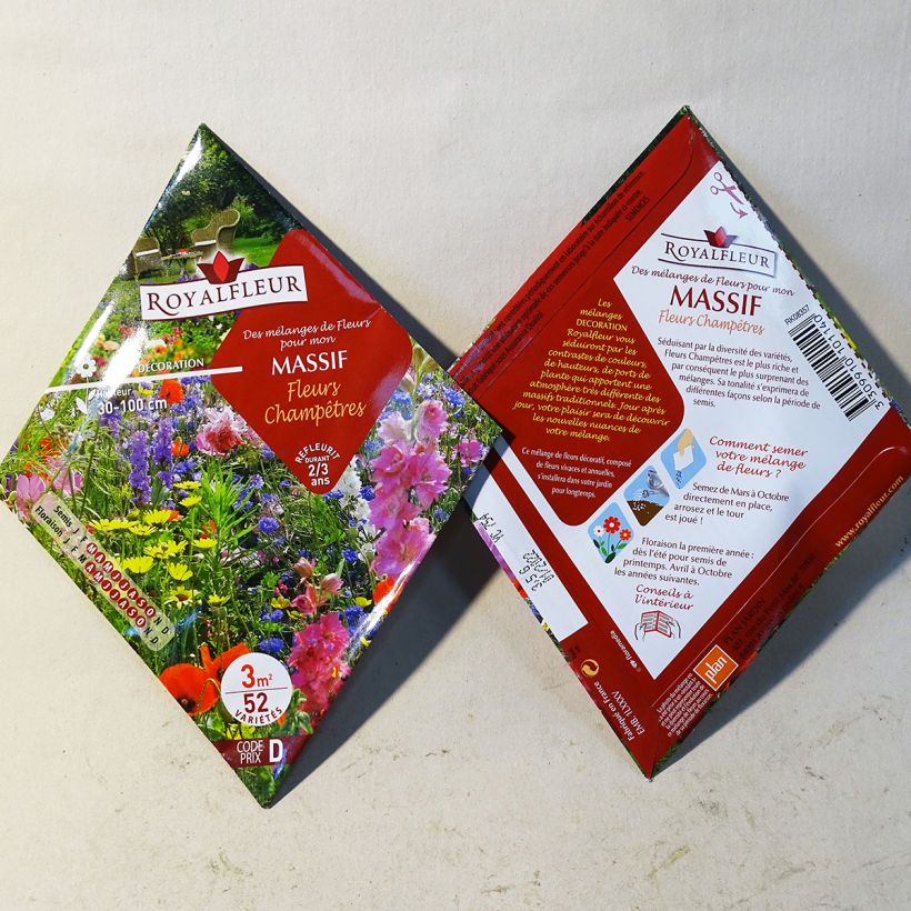 Ejemplo de ejemplar de Mezcla para macizo de Flores Campestres - Bolsa 3 m² saco de 3.5 gramos de semillas tal y como se entrega