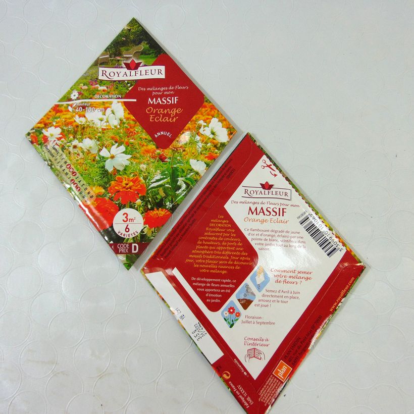 Ejemplo de ejemplar de Mezcla para macizo naranja brillante - Bolsa 3,50 m² saco de 3.5 gramos de semillas tal y como se entrega