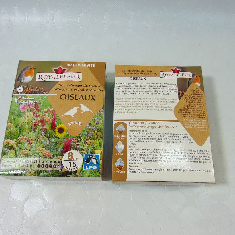 Ejemplo de ejemplar de Mezcla para el cuidado de las aves - Caja 8 m² saco de 14 gramos de semillas tal y como se entrega