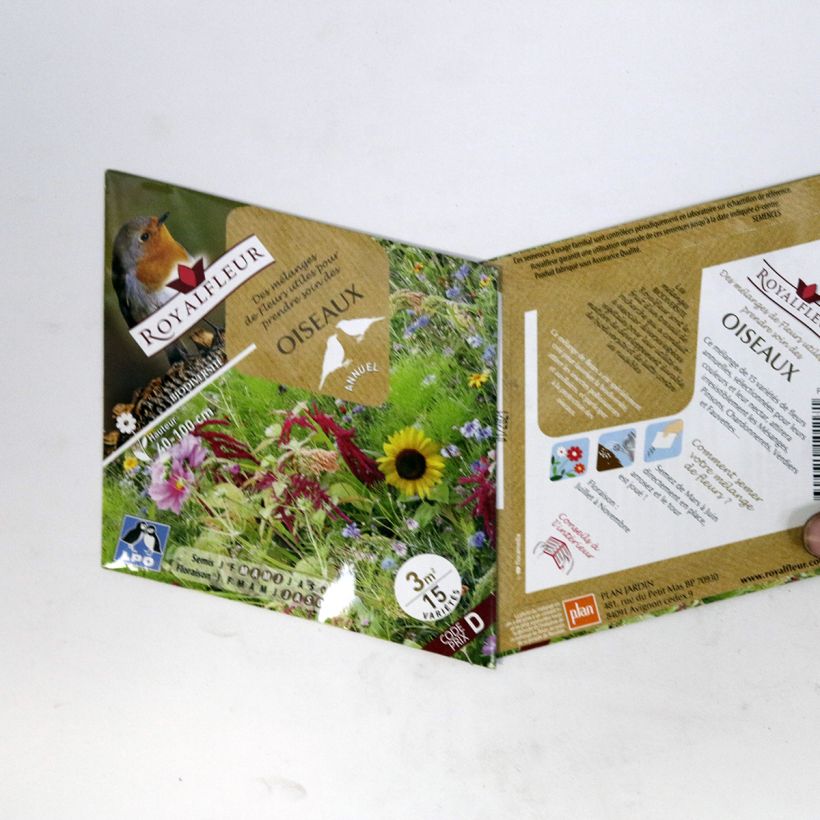 Ejemplo de ejemplar de Mélange pour prendre soin des oiseaux - Sachet 3 m2 saco de 3.5 gramos de semillas tal y como se entrega
