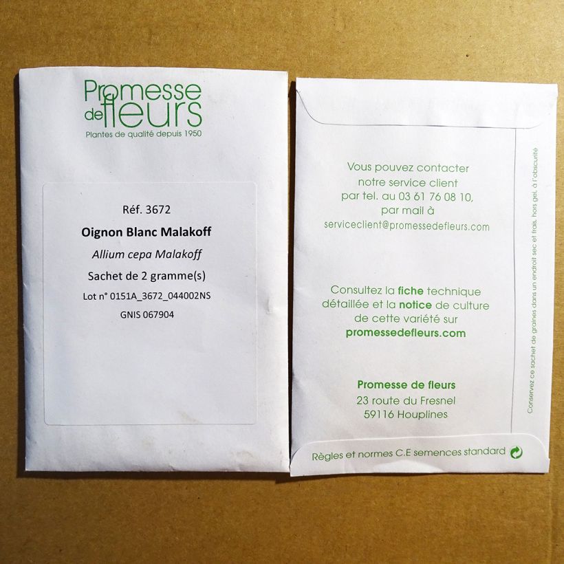 Ejemplo de ejemplar de Cebolla Malakoff saco de 550 semillas (2g) tal y como se entrega