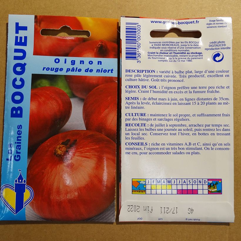 Ejemplo de ejemplar de Cebolla Pâle De Niort saco de 1000 semillas (4g) tal y como se entrega