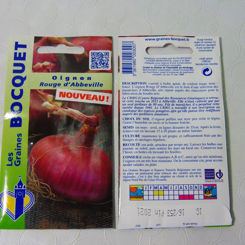 Ejemplo de ejemplar de Cebolla d'Abbeville saco de 250 semillas (1g) tal y como se entrega