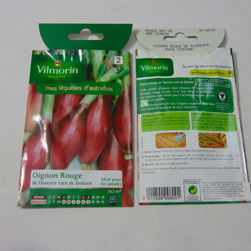 Ejemplo de ejemplar de Cebolla de Florence race de Simiane saco de 1250 semillas (5g) tal y como se entrega
