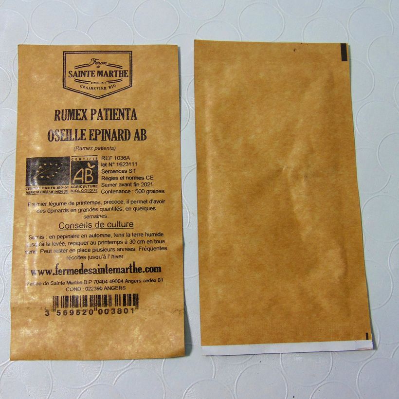 Ejemplo de ejemplar de Acederón Bio - Ferme de Sainte Marthe saco de 500 semillas (1g) tal y como se entrega