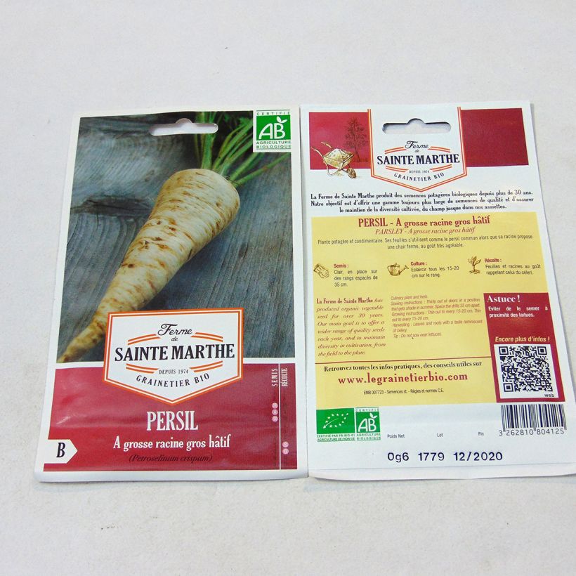 Ejemplo de ejemplar de Perejil tuberoso tuberosum - Petroselinum crispum saco de 450 semillas (0.6g) tal y como se entrega