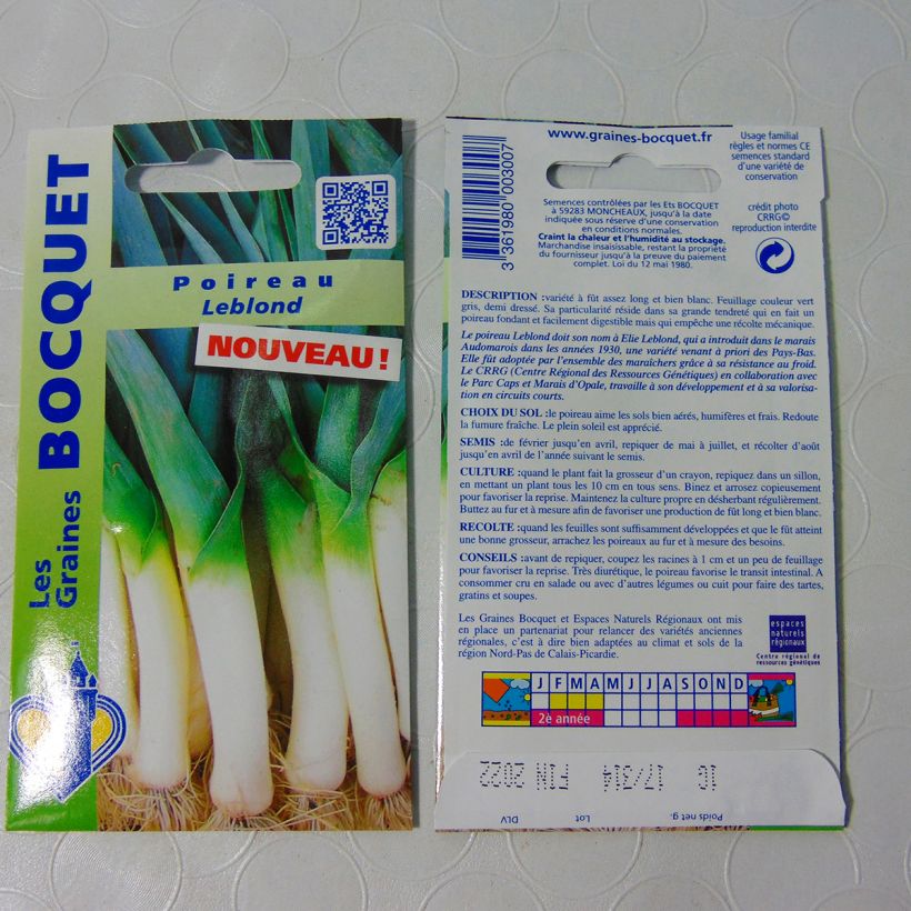 Ejemplo de ejemplar de Puerro Leblond saco de 250 semillas (1g) tal y como se entrega
