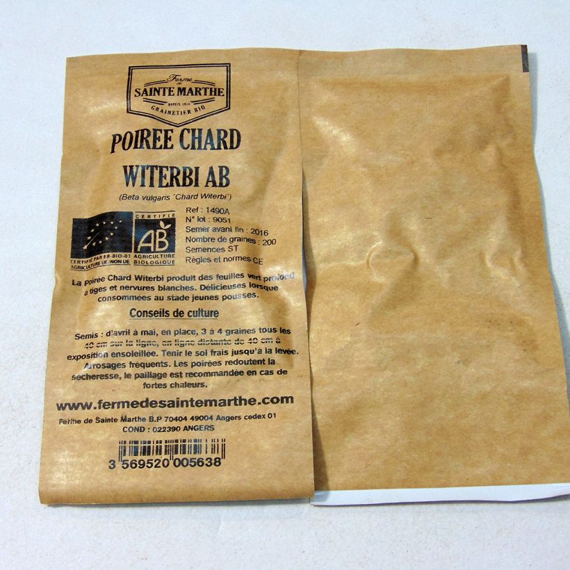 Ejemplo de ejemplar de Acelga Chard Witerbi saco de 200 semillas (3g) tal y como se entrega