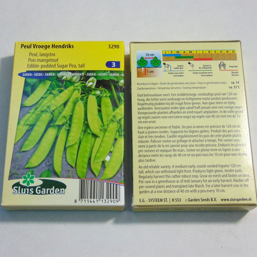 Ejemplo de ejemplar de Guisantes verdes Vroege Hendriks saco de 300 semillas (100g) tal y como se entrega