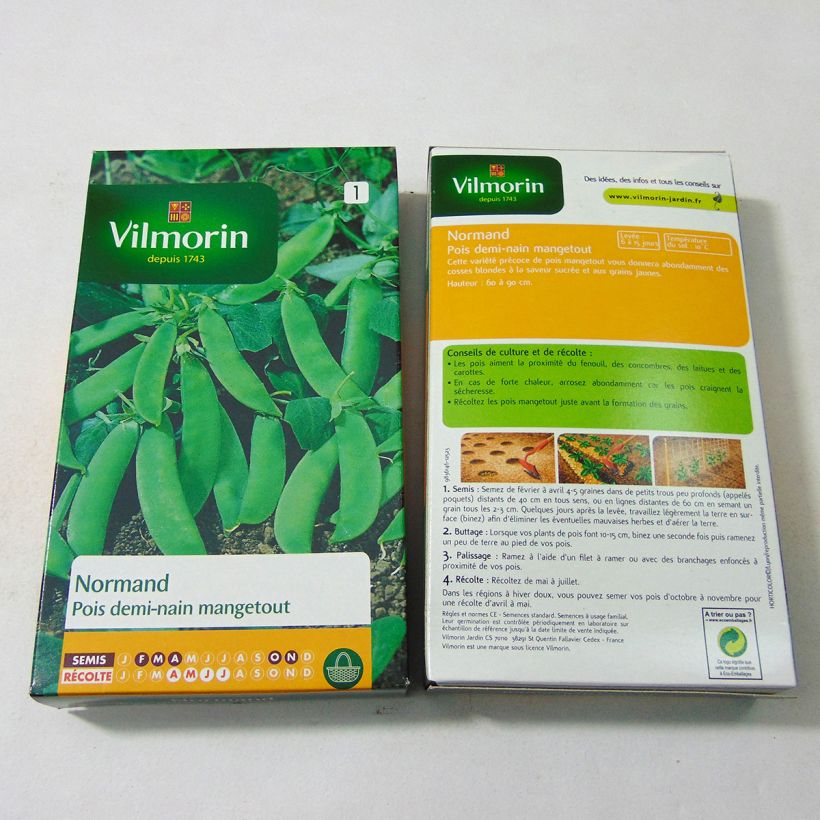 Ejemplo de ejemplar de Guisantes verdes Normand - Vilmorin saco de 540 semillas (180g) tal y como se entrega