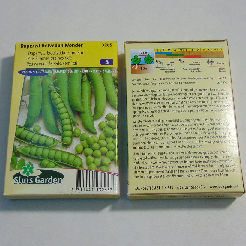 Ejemplo de ejemplar de Guisantes verdes Kelvedon Wonder saco de 300 semillas (100g) tal y como se entrega