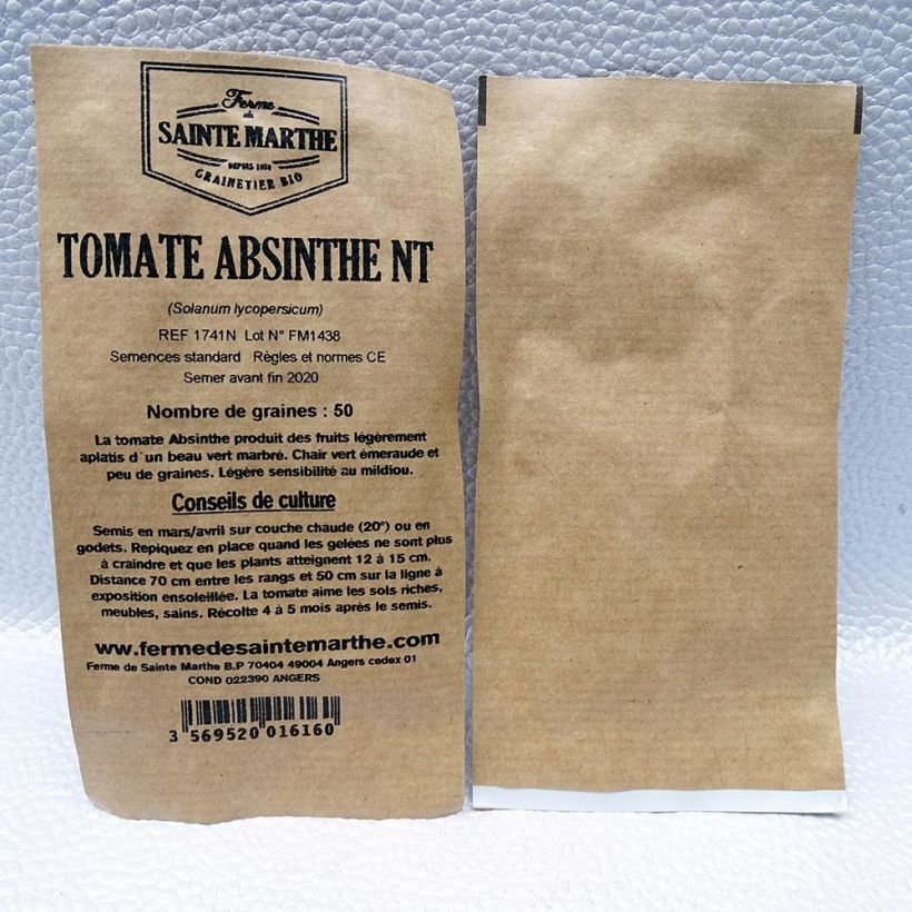 Ejemplo de ejemplar de Tomate Absinthe NT - Ferme de Sainte Marthe Graines tal y como se entrega