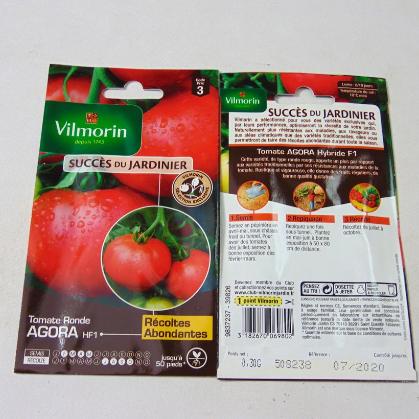 Ejemplo de ejemplar de Tomate Agora - Vilmorin saco de 90 semillas (0,3g) tal y como se entrega
