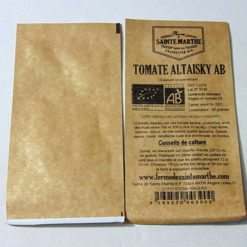 Ejemplo de ejemplar de Tomate Altaisky Bio - Ferme de Sainte Marthe Graines tal y como se entrega