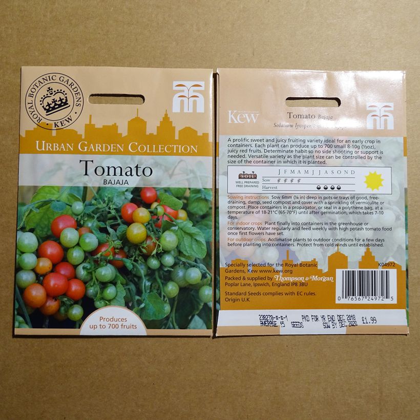 Ejemplo de ejemplar de Tomate Bajaja saco de 15 semillas tal y como se entrega