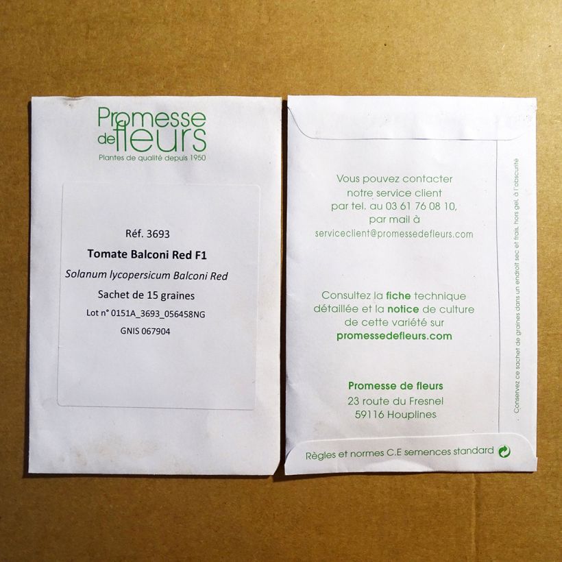 Ejemplo de ejemplar de Tomate Balconi Red saco de 15 semillas tal y como se entrega