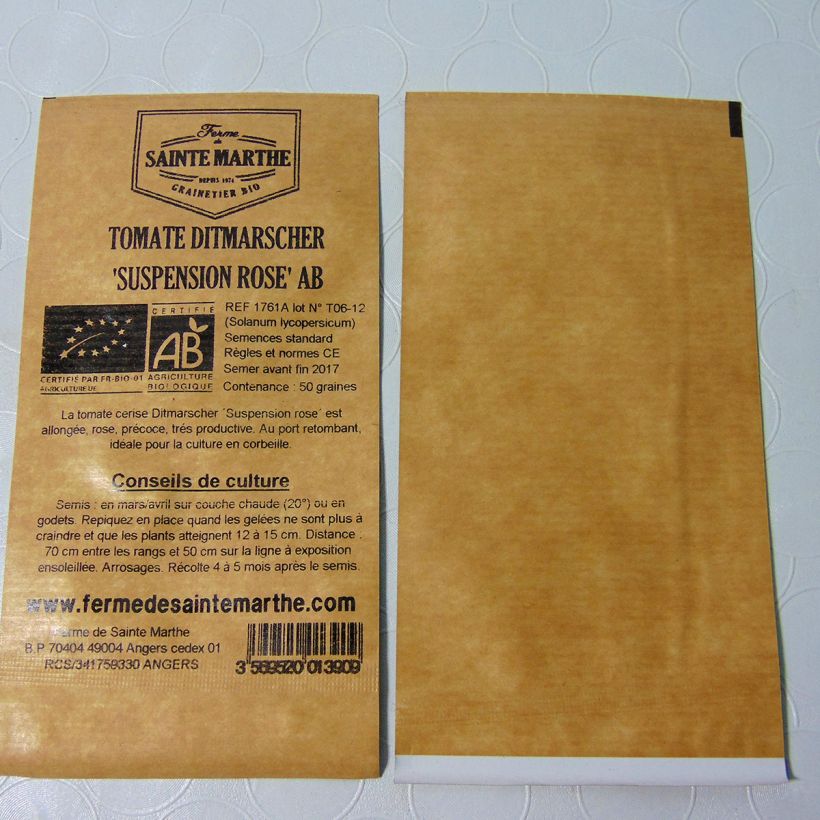 Ejemplo de ejemplar de Tomate Ditmarscher Suspension Rose saco de 50 semillas tal y como se entrega