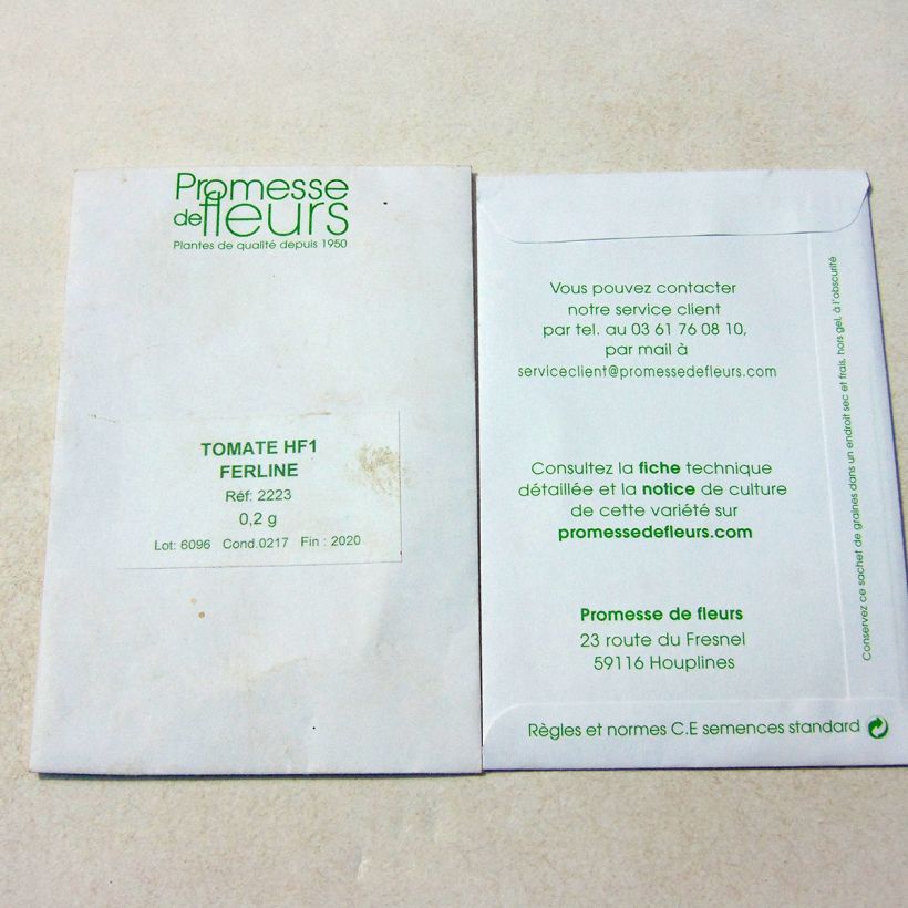 Ejemplo de ejemplar de Tomate Ferline saco de 12 semillas (0,2g) tal y como se entrega