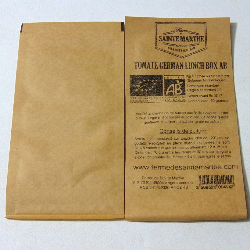 Ejemplo de ejemplar de Tomate German Lunch Box Bio - Ferme de Sainte Marthe Graines tal y como se entrega