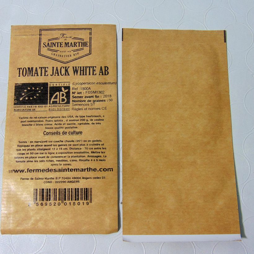 Ejemplo de ejemplar de Tomate Jack White Bio - Ferme de Sainte Marthe Graines tal y como se entrega
