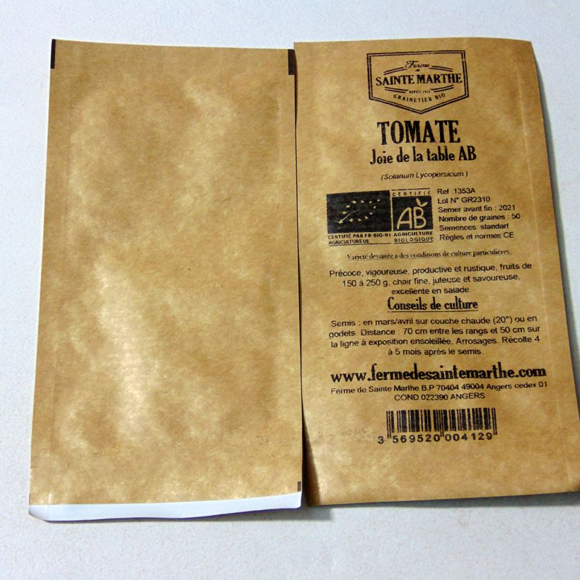 Ejemplo de ejemplar de Tomate Joie de la table saco de 50 semillas tal y como se entrega