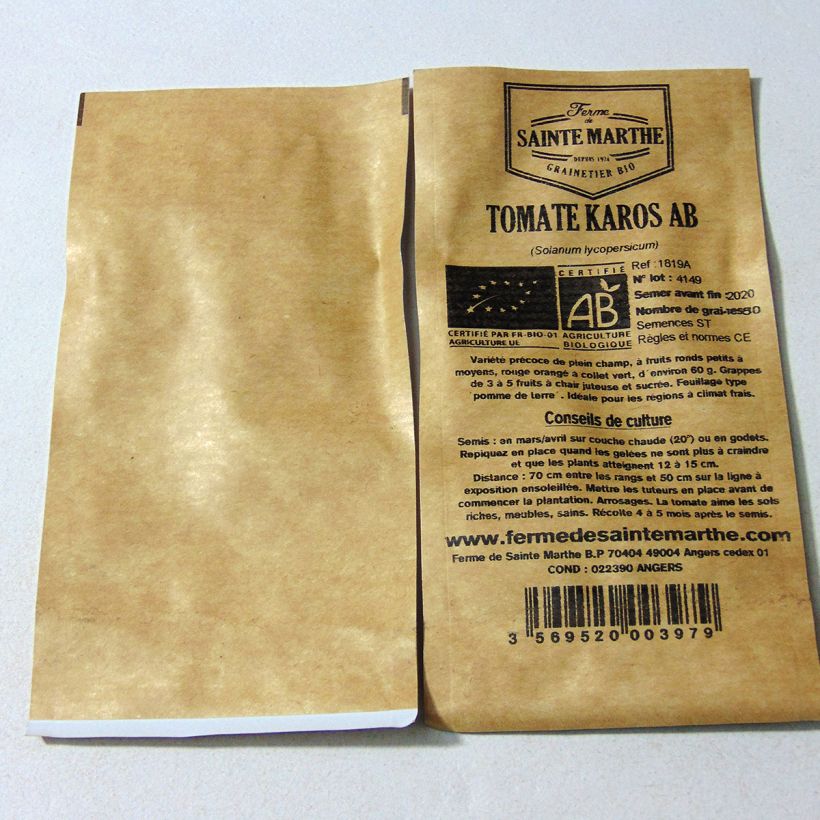 Ejemplo de ejemplar de Tomate Karos Bio - Ferme de Sainte Marthe Graines tal y como se entrega