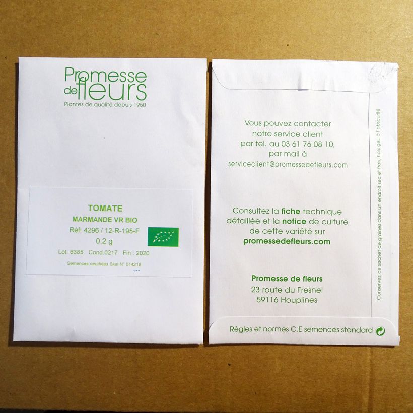 Ejemplo de ejemplar de Tomate Marmande BIO saco de 50 semillas (0,2g) tal y como se entrega