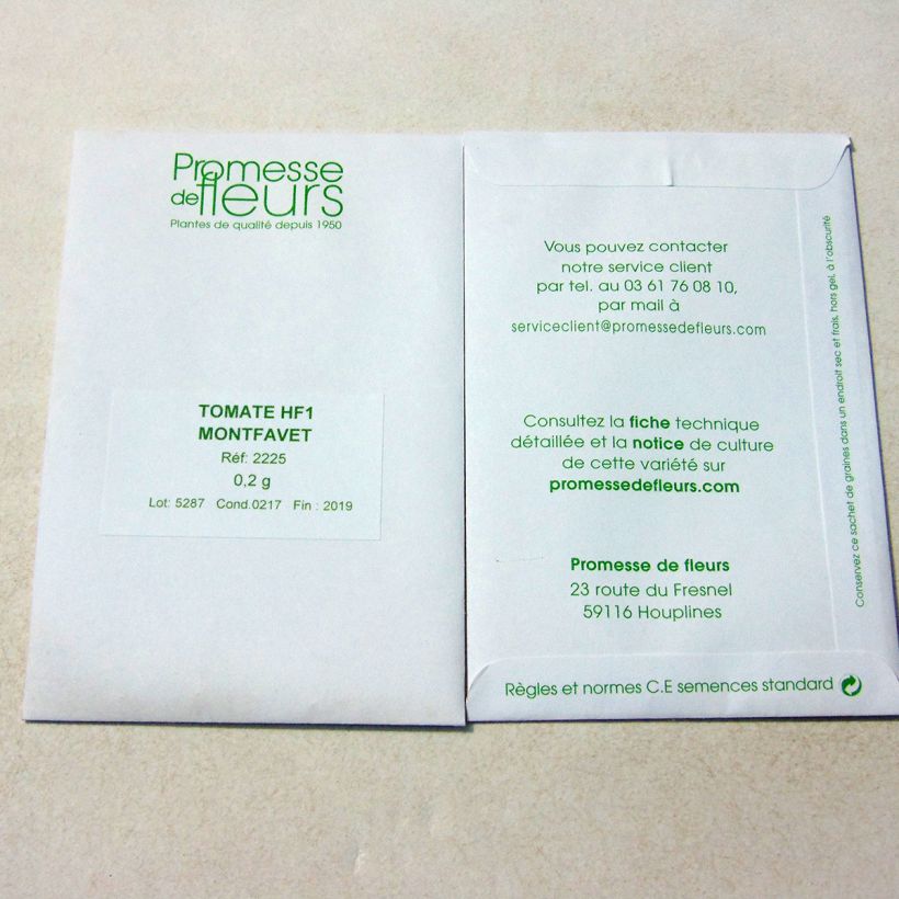 Ejemplo de ejemplar de Tomate Montfavet F1 saco de 50 semillas (0,2g) tal y como se entrega