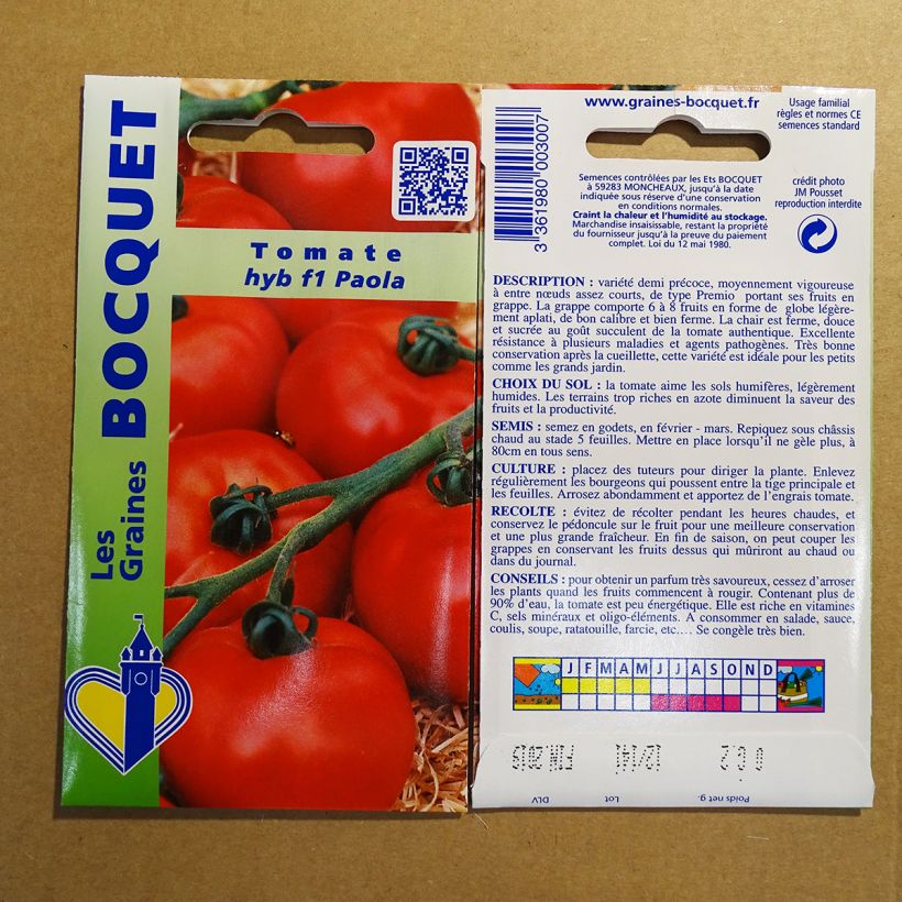 Ejemplo de ejemplar de Tomate Paola F1 saco de 60 semillas (0.2g) tal y como se entrega